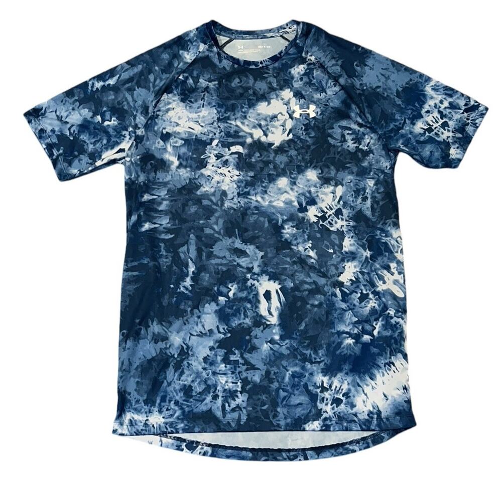 Under Armour Loose Short Sleeve Shirt Tie Dye Cloud Blue Men's Small